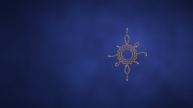 Gold Thread Embroidery Ornament Stitching on Navy Velvet Reveal
