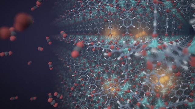 Metal Organic Framework Capturing Carbon Dioxide Molecules Seamless Loop