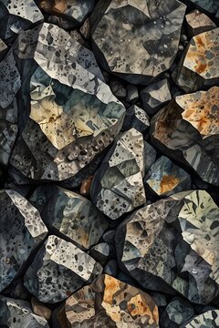 Close-up of textured basalt rocks