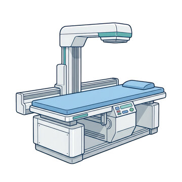 A medical bone densitometer machine for measuring bone mineral density isolated on transparent background
