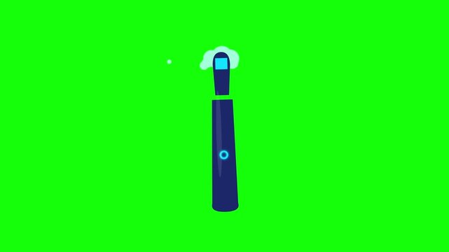 Electric toothbrush icon animation on green screen