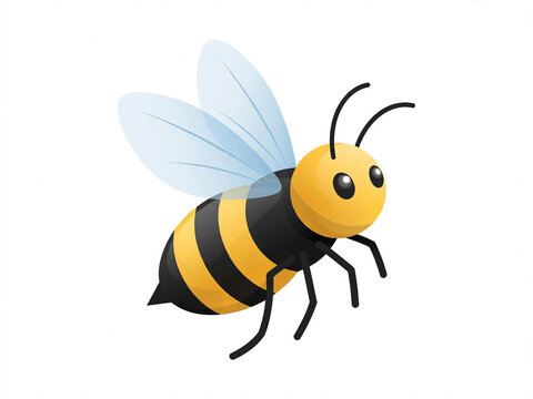 c ute honey bee vector illustration isolated on white background