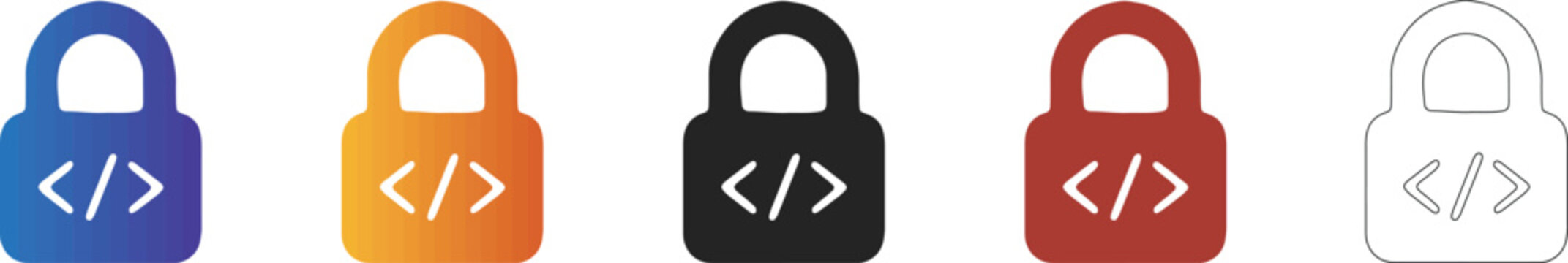 Code lock icon for secure software development