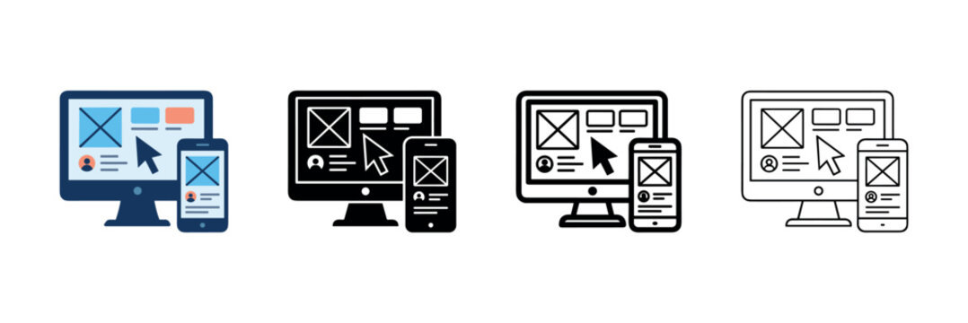 Responsive Web Design UI UX Icon Set for Multi-Device Development