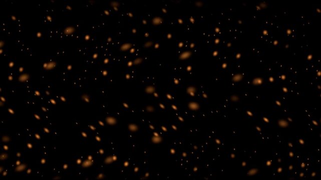 Rising orange embers overlay on black background