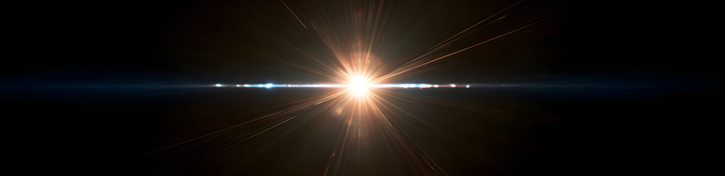 A realistic, cinematic sparkle overlay effect with bright lens flare and a glowing white star, perfect for luxurious and cinematic lighting