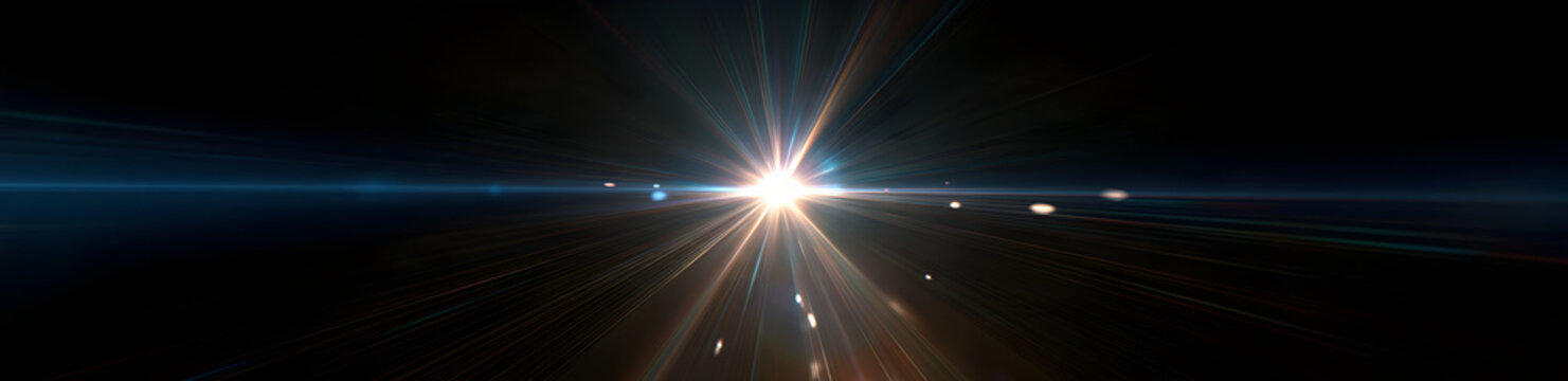 A realistic, glowing white star with luxurious cinematic sparkle and optical effects overlay for bright lens flare