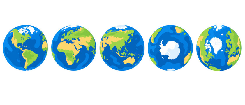 Planet earth globes illustration