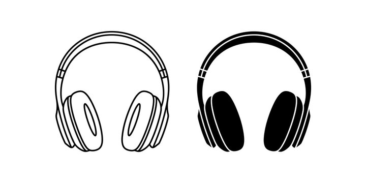 Black headphones for audio listening and music entertainment technology.