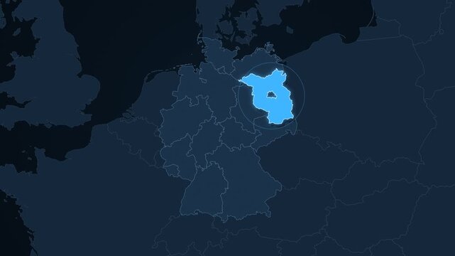 Brandenburg highlighted on a map of Germany