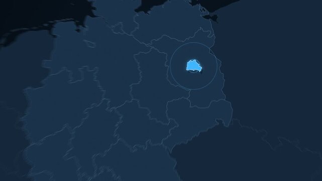 Berlin highlighted on a map of Germany