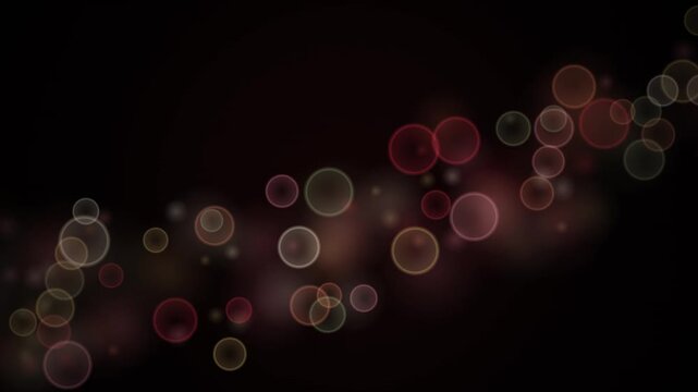 Abstract bokeh background, with floating soft, glowing light orbs, dark overlay for, motion and cinematic presentations