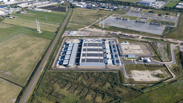 Aerial view of Google and Data Center at Westpoort Groningen