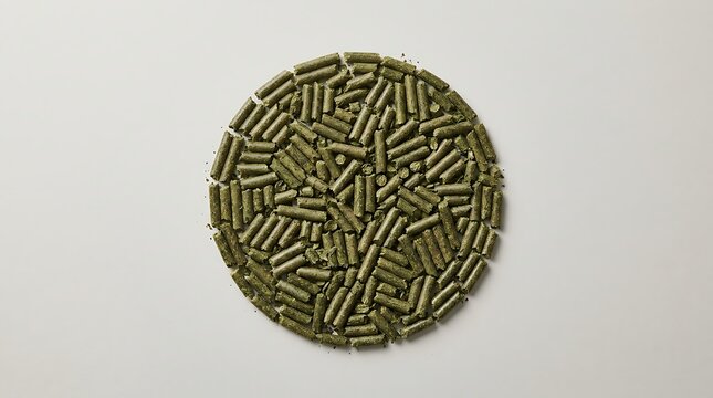 Alfalfa pellet concept with textured American flag pattern painted on industrial diamond plate metal sheet surface