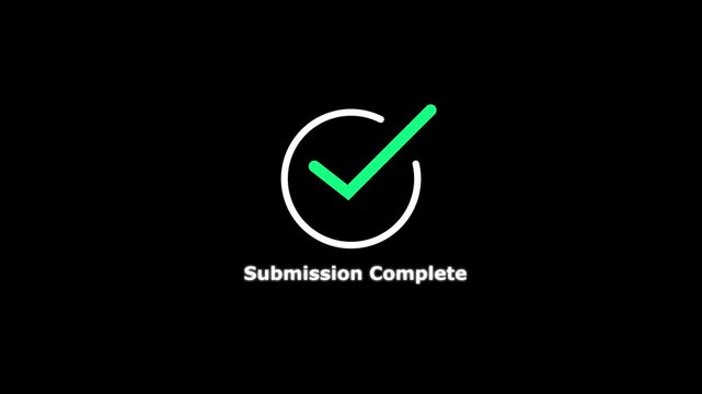 Animated submission complete checkmark icon for digital forms and user interface