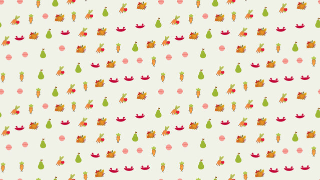 Cute food and candy pattern