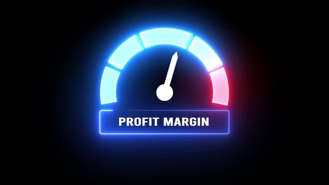 Profit Margin Speedometer Gauge Interface for Financial Growth and Business Metric