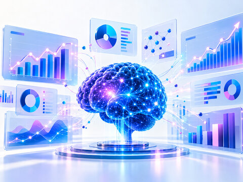 Cervello digitale e dashboard futuristiche