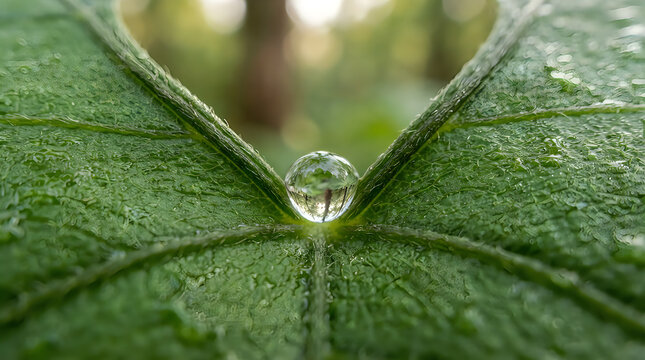 water drops on a leaf