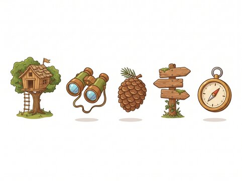 Forest Exploration and Camping Adventure Vector Set[span_0](start_span)[span_0](end_span)
