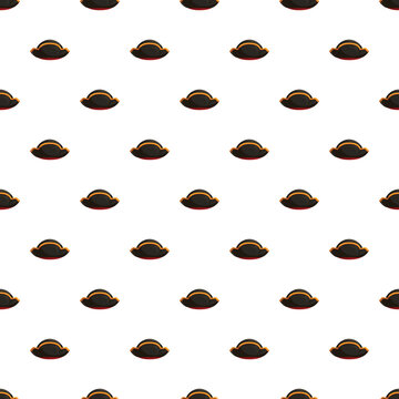 Bicorne hat repeating on white background, symbolizing french military history