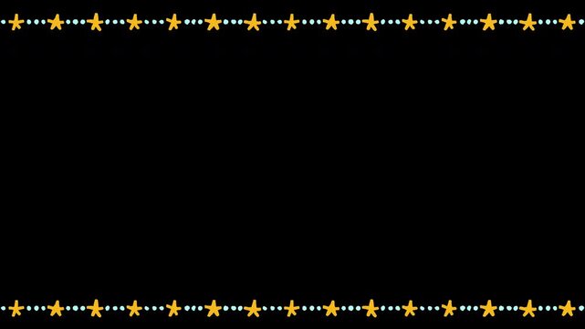 Hand Drawn Doodle Star Border on Transparent Background