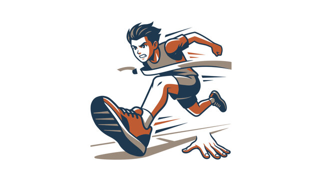 Runner Breaks Finish Line Tape, Victory, Sprinting Athlete, Competition
