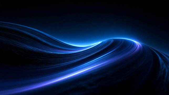 Abstract Glowing Blue Dynamic Wave Motion Background