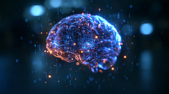 Digital Glowing Brain with Neural Network and Circuit Data