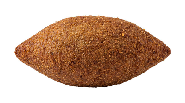 Oval shaped kibbeh on a transparent background