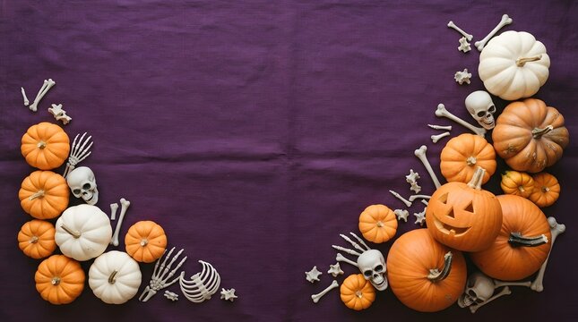 A delightful halloween pumpkin border design perfect for seasonal greetings spooky invitations or festive decorations showcasing a vibrant and playful autumnal aesthetic with charming details