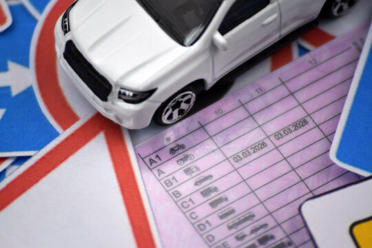 Driving school and driving lessons concept, education concept