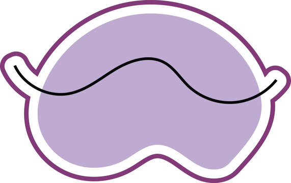Minimalist purple eye mask with black wave detail