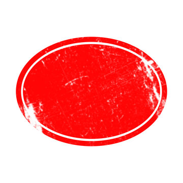 A vibrant red oval shape with a thin black border centered on a solid black background, simple geometric for web isolated on a transparent background