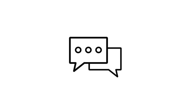 Minimalist animated chat bubbles icon with typing indicator for messaging apps and digital communication interfaces