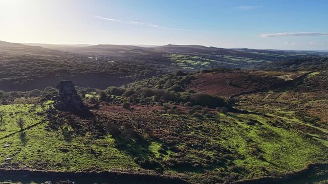 Low autumn morning light on Dartmoor in October
