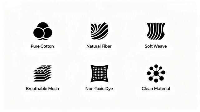Geometric natural fabric vector icon, representing pure cotton natural fiber environmentally friendly material, suitable for organic fabric product details introduction.
