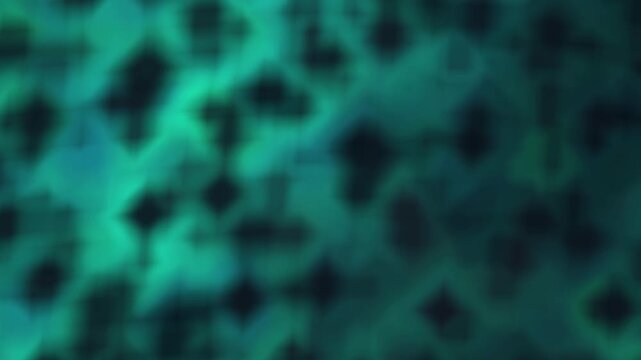 Abstract green bokeh pattern on dark background