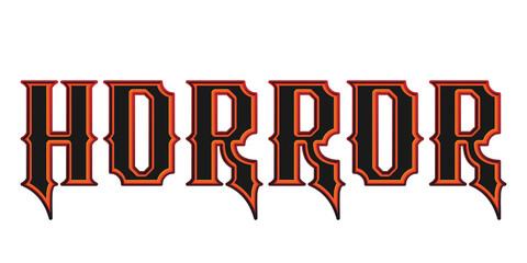 Dark gothic style horror text effect with sharp typography isolated PNG © Ndoewer