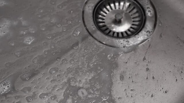 soapy water in the sink