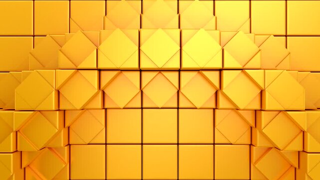 Geometric Shapes Form a Wave. Abstract motion, two color, 3d rendering, 4k resolution
