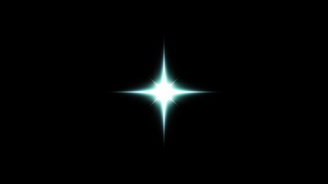 whimsical white doodle star twinkle and vector flash effect, 4k seamless loop of festive holiday illumination, hand drawn sparkling light bursts on transparent black background