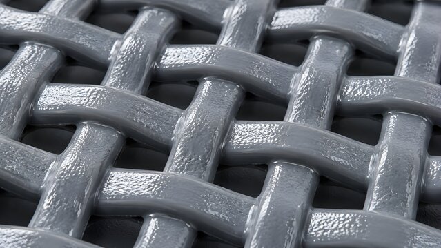Gray Polymer Coated Industrial Mesh with Woven Grid Structure
