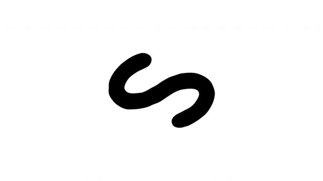 Wavy Line For Movement And Direction Hand Drawn Doodle Animation. Squiggle Mark And Motion Cue. Decorative Gesture For User Interfaces. 4K Loop With Alpha Channel.