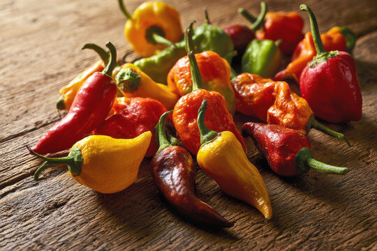 Peruvian chilies, including aj&iacute; amarillo, aj&iacute; limo, rocoto, aj&iacute; panca, and aj&iacute; mirasol