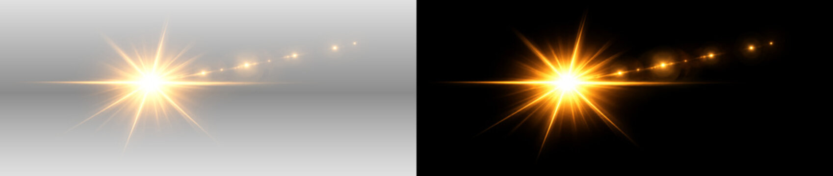 Bright Orange Lens Flare Light Effect Icon