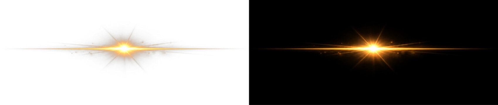 Golden Light Flare Effect Icon Set