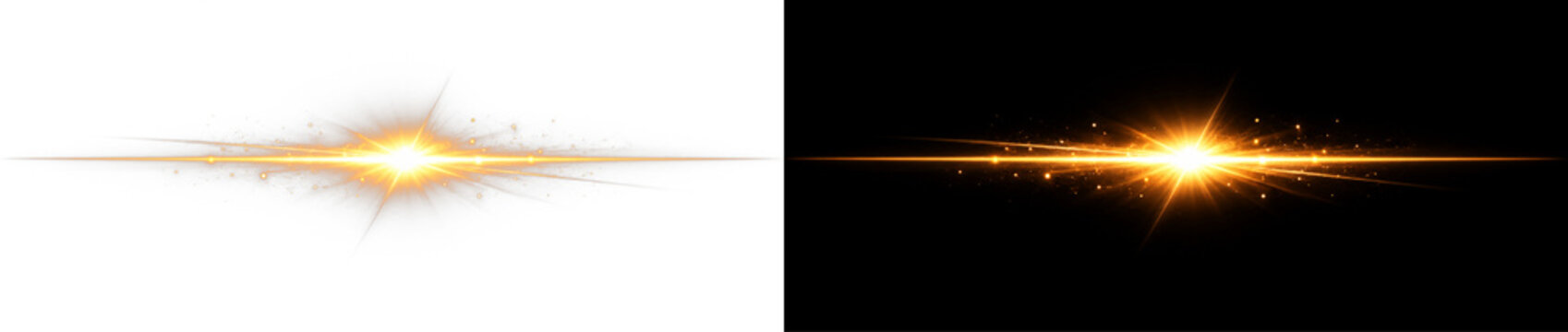 Glowing Light Burst Effect Icon Pair
