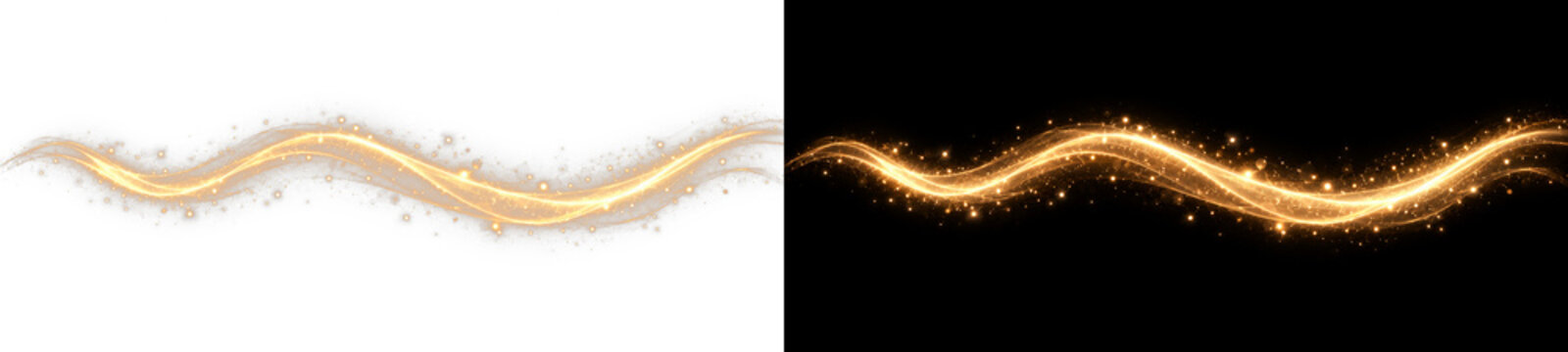 Glowing Golden Wave Light Effect Icon