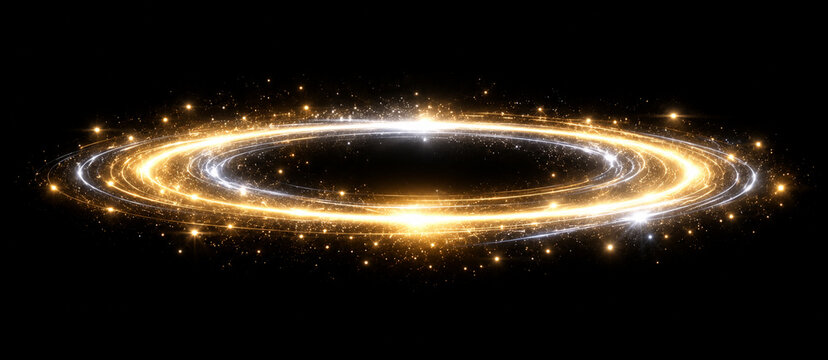 Glowing Circular Light Rings Icon for Design